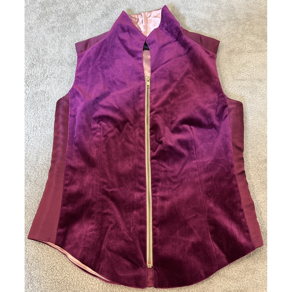 DePloy London Women's Medium Purple Velvet‎ Vest Suit Jacket Premium Suit Line